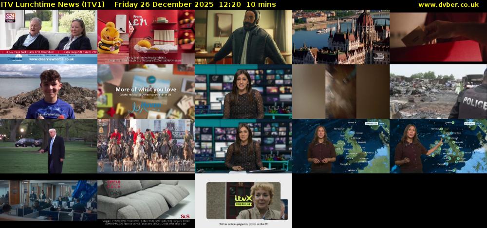 ITV Lunchtime News (ITV1) Friday 26 December 2025 12:20 - 12:30