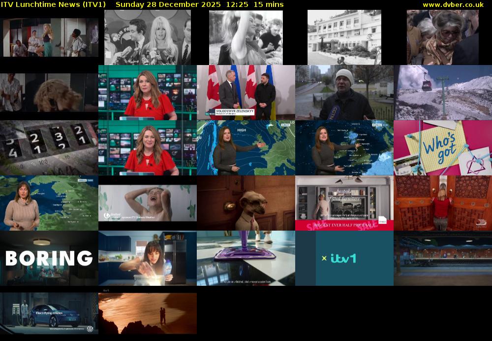 ITV Lunchtime News (ITV1) Sunday 28 December 2025 12:25 - 12:40