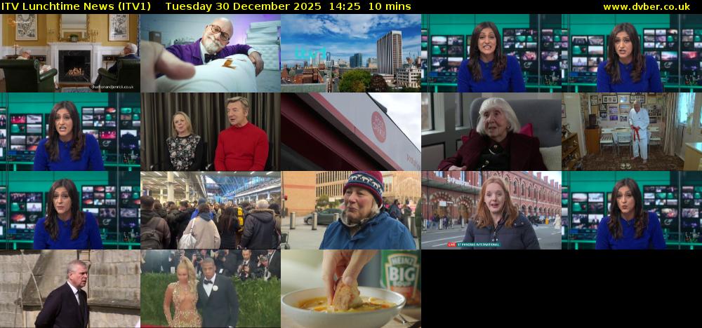 ITV Lunchtime News (ITV1) Tuesday 30 December 2025 14:25 - 14:35