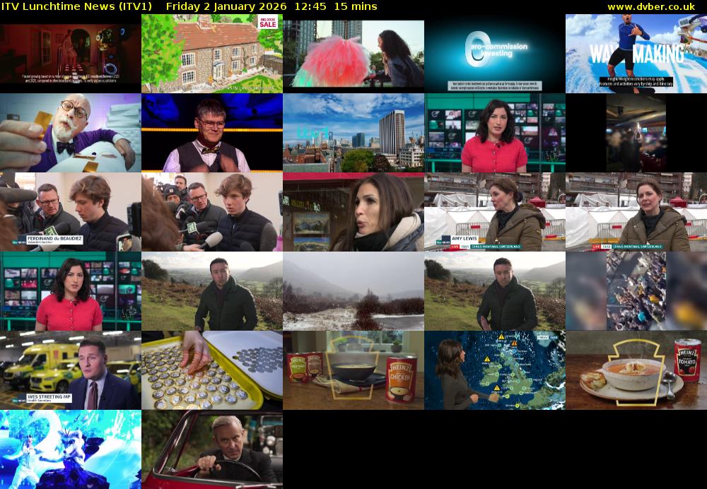 ITV Lunchtime News (ITV1) Friday 2 January 2026 12:45 - 13:00