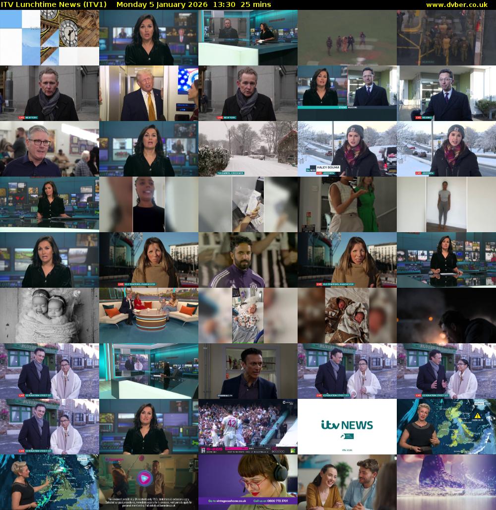 ITV Lunchtime News (ITV1) Monday 5 January 2026 13:30 - 13:55