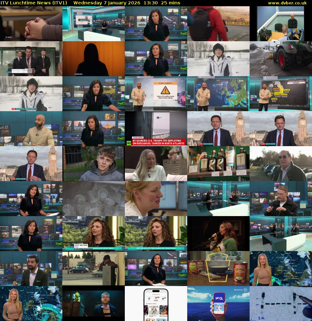 ITV Lunchtime News (ITV1) Wednesday 7 January 2026 13:30 - 13:55