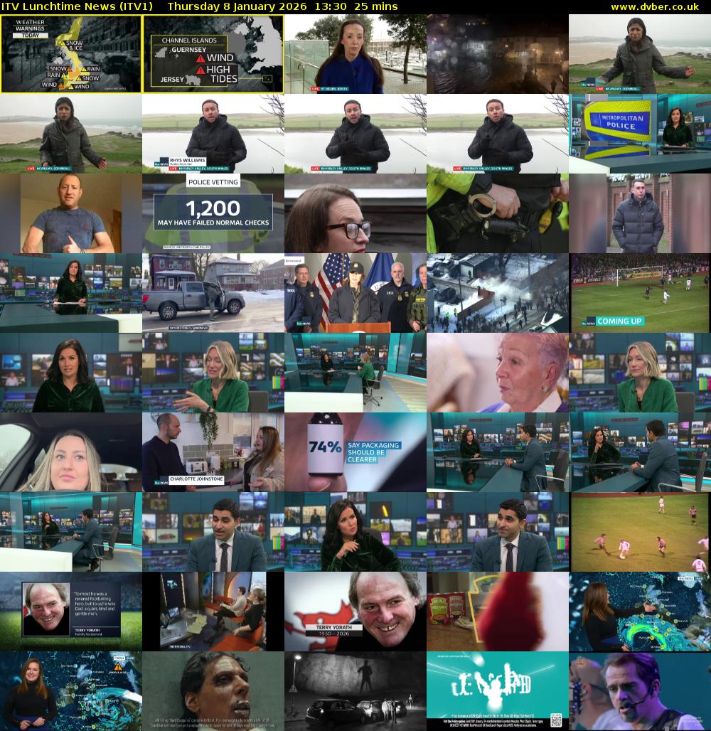 ITV Lunchtime News (ITV1) Thursday 8 January 2026 13:30 - 13:55