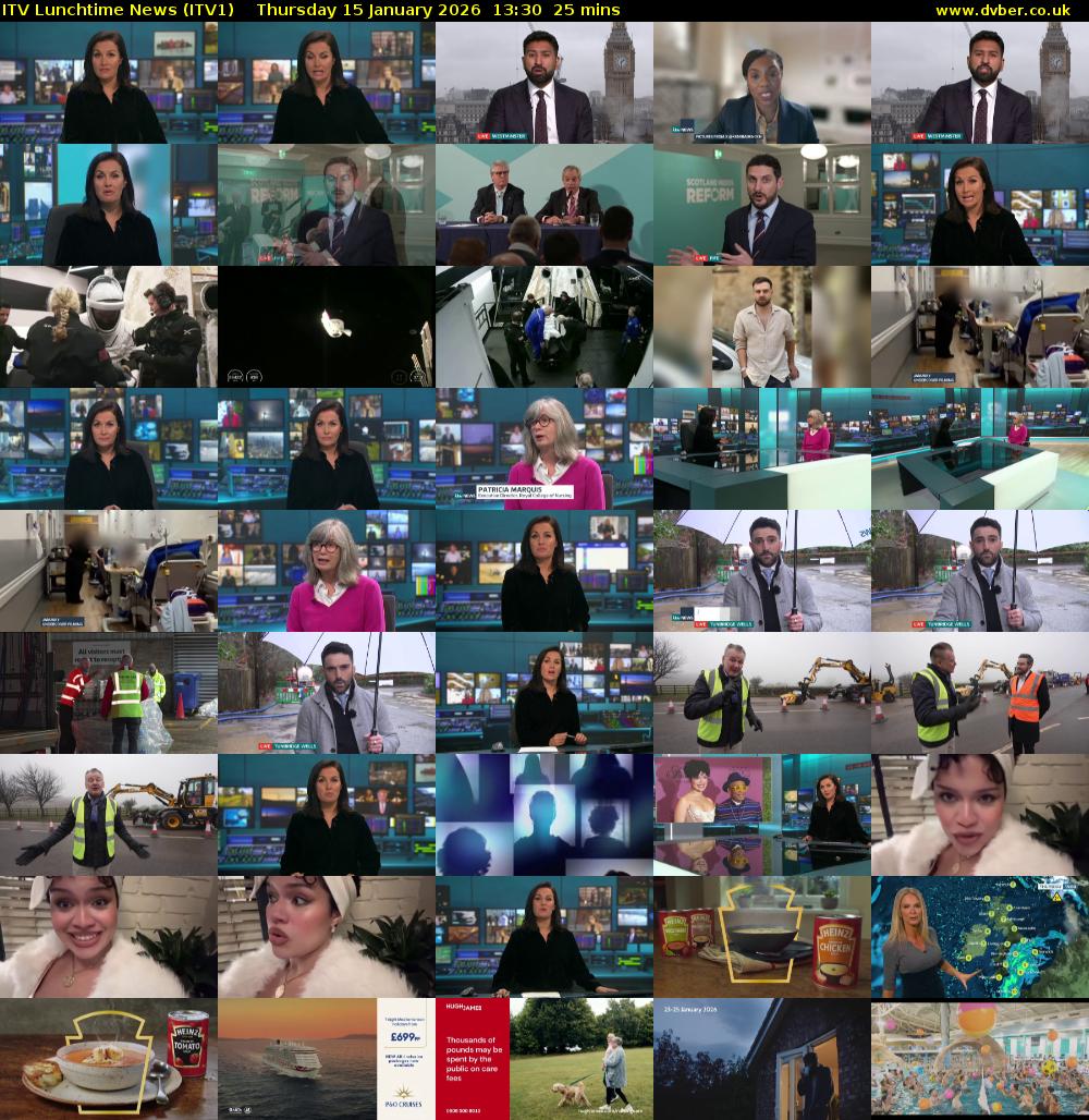 ITV Lunchtime News (ITV1) Thursday 15 January 2026 13:30 - 13:55