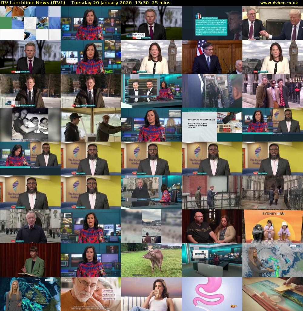 ITV Lunchtime News (ITV1) Tuesday 20 January 2026 13:30 - 13:55