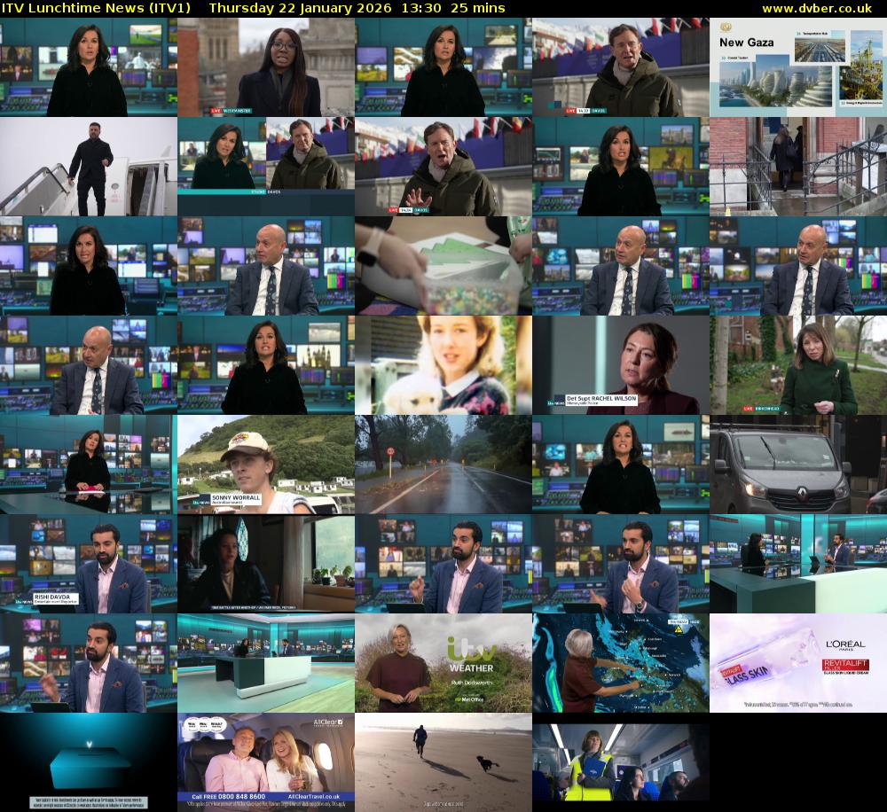 ITV Lunchtime News (ITV1) Thursday 22 January 2026 13:30 - 13:55
