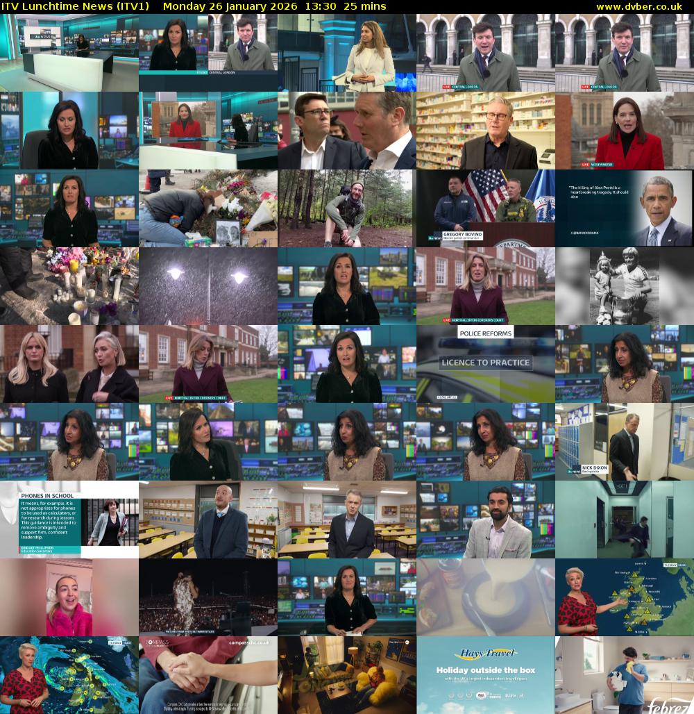 ITV Lunchtime News (ITV1) Monday 26 January 2026 13:30 - 13:55
