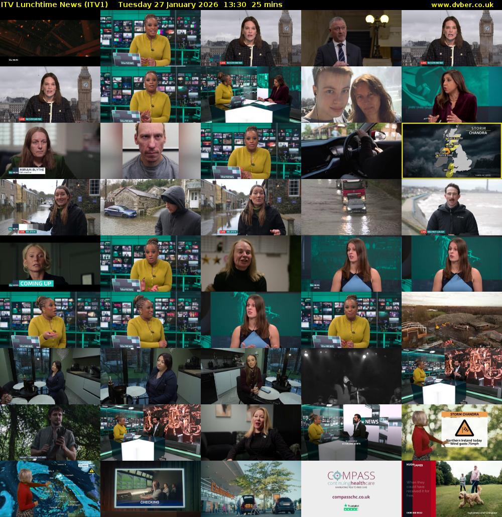 ITV Lunchtime News (ITV1) Tuesday 27 January 2026 13:30 - 13:55