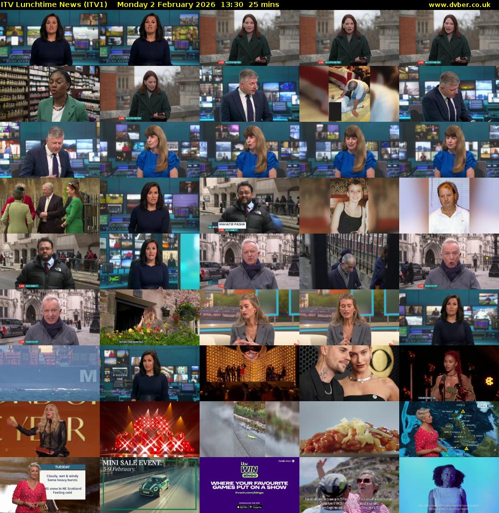 ITV Lunchtime News (ITV1) Monday 2 February 2026 13:30 - 13:55