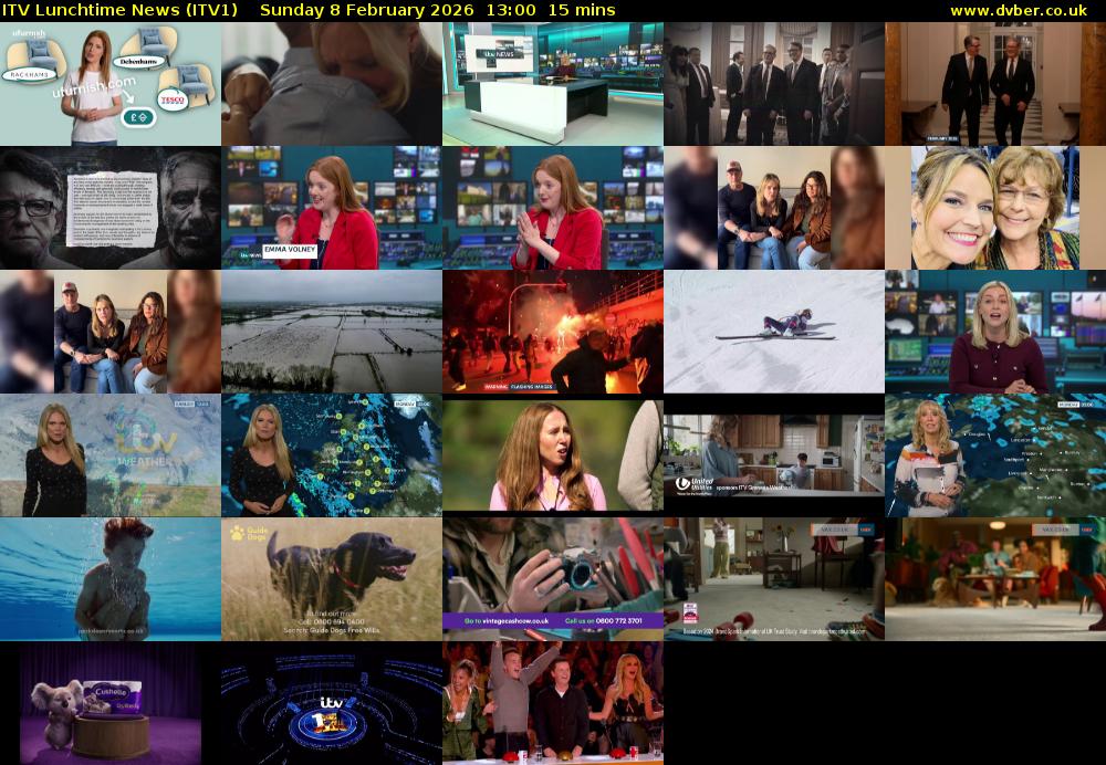 ITV Lunchtime News (ITV1) Sunday 8 February 2026 13:00 - 13:15