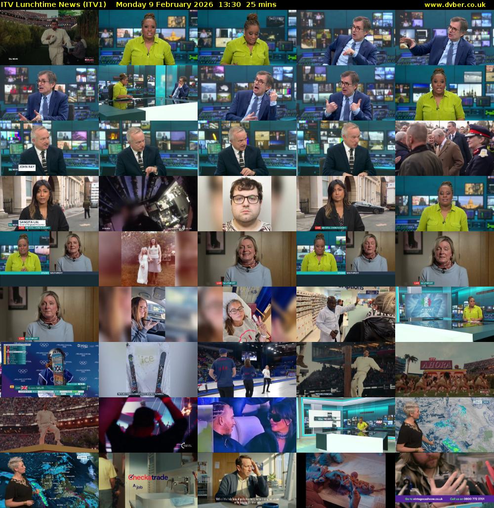 ITV Lunchtime News (ITV1) Monday 9 February 2026 13:30 - 13:55