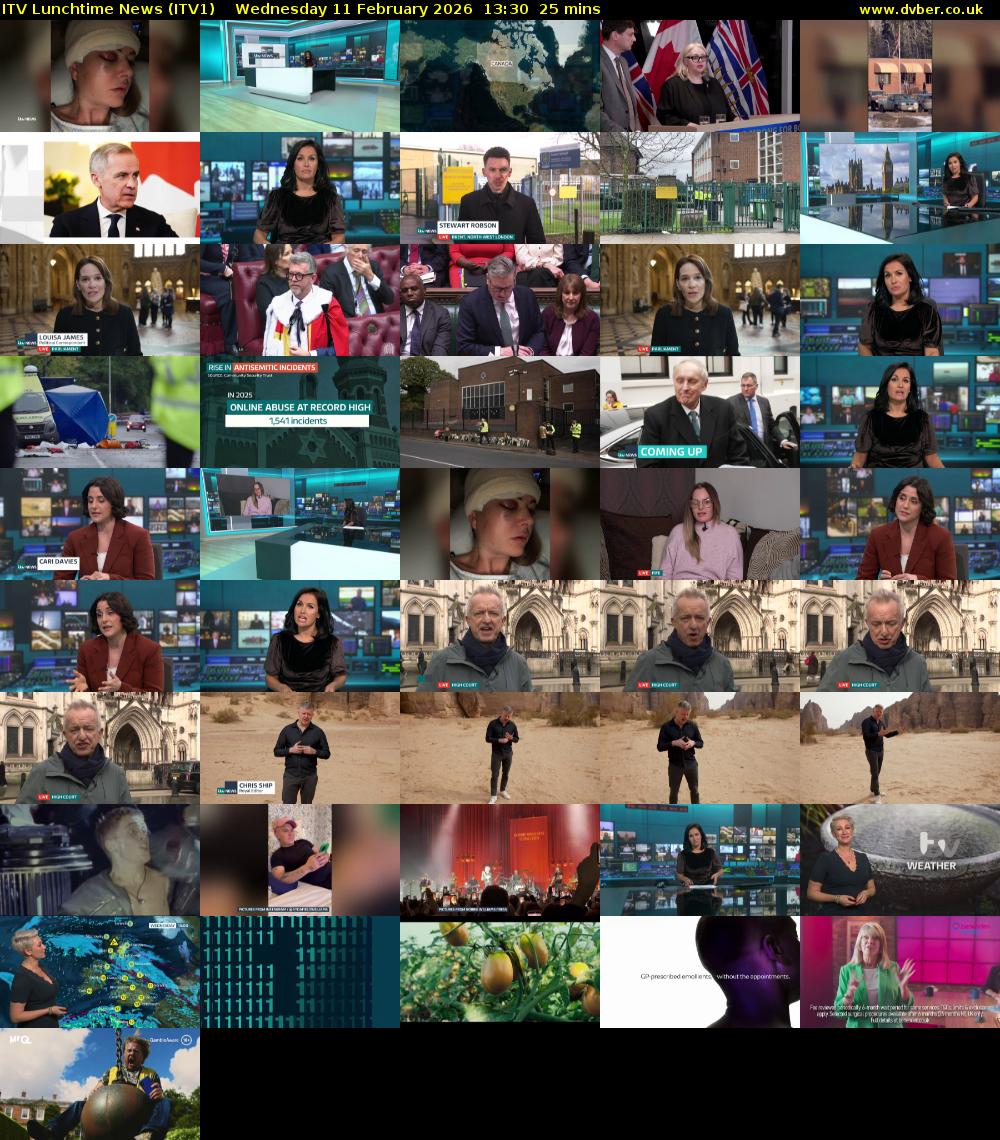 ITV Lunchtime News (ITV1) Wednesday 11 February 2026 13:30 - 13:55