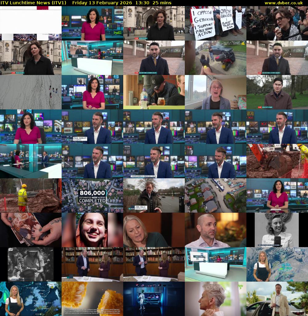 ITV Lunchtime News (ITV1) Friday 13 February 2026 13:30 - 13:55