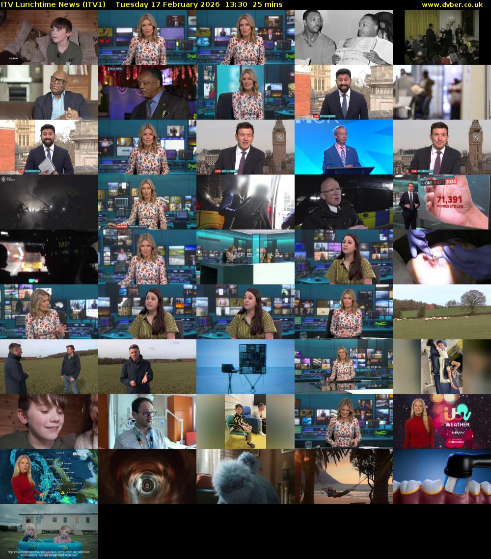 ITV Lunchtime News (ITV1) Tuesday 17 February 2026 13:30 - 13:55