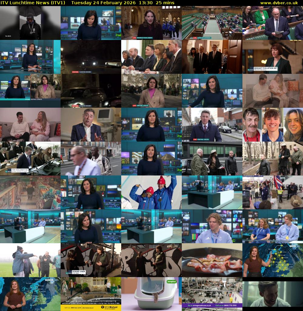 ITV Lunchtime News (ITV1) Tuesday 24 February 2026 13:30 - 13:55