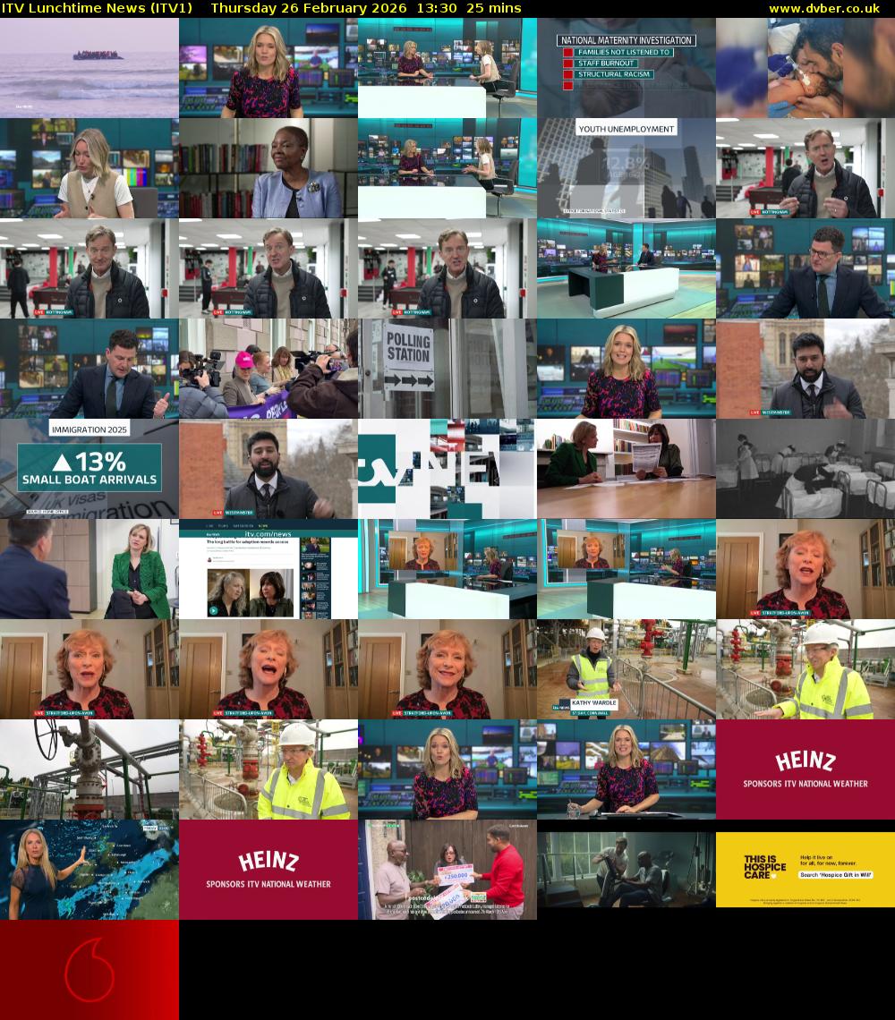 ITV Lunchtime News (ITV1) Thursday 26 February 2026 13:30 - 13:55
