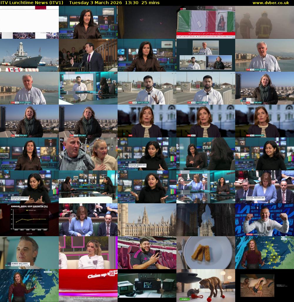 ITV Lunchtime News (ITV1) Tuesday 3 March 2026 13:30 - 13:55