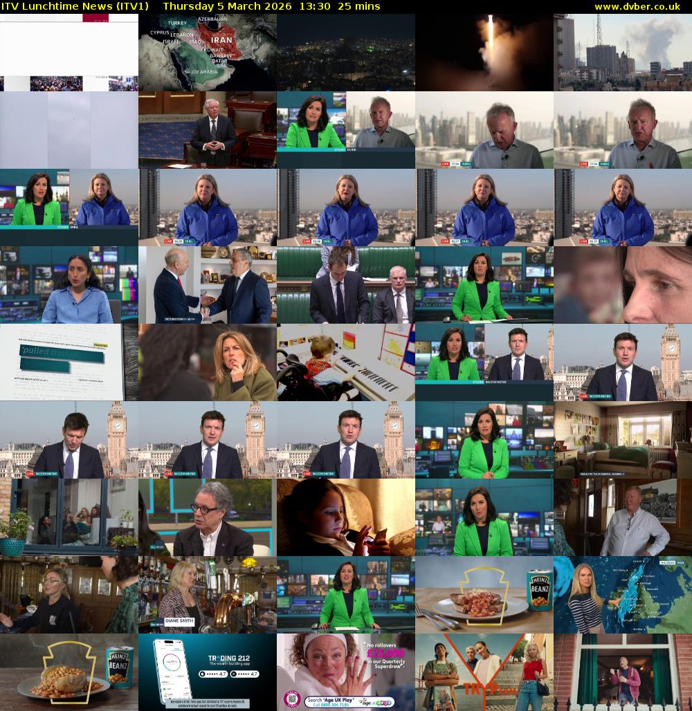 ITV Lunchtime News (ITV1) Thursday 5 March 2026 13:30 - 13:55