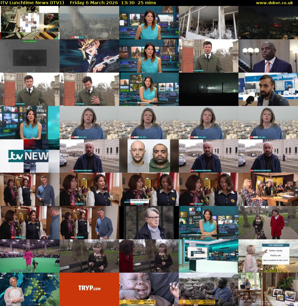 ITV Lunchtime News (ITV1) Friday 6 March 2026 13:30 - 13:55