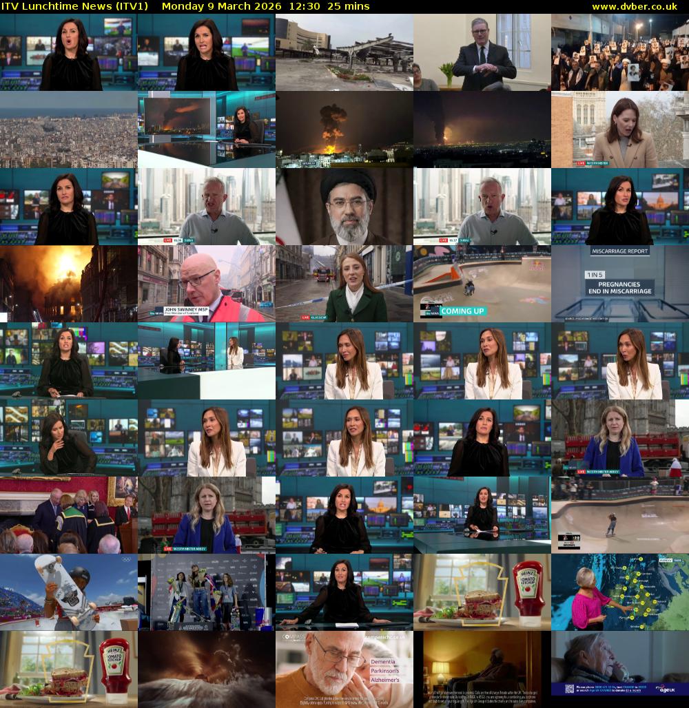ITV Lunchtime News (ITV1) Monday 9 March 2026 12:30 - 12:55