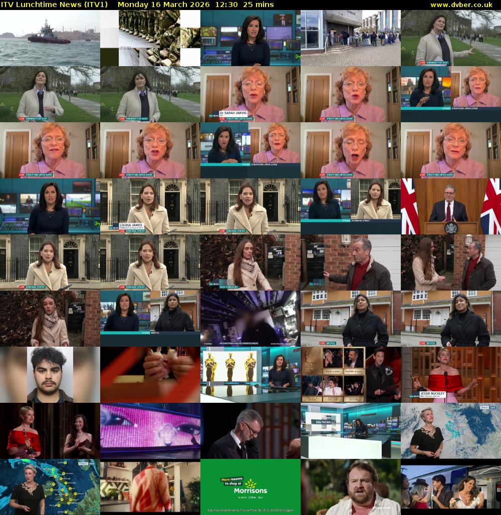 ITV Lunchtime News (ITV1) Monday 16 March 2026 12:30 - 12:55
