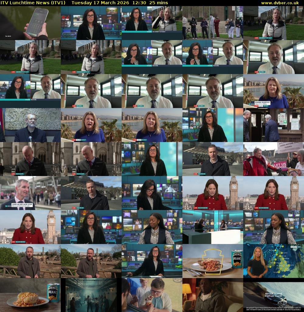 ITV Lunchtime News (ITV1) Tuesday 17 March 2026 12:30 - 12:55