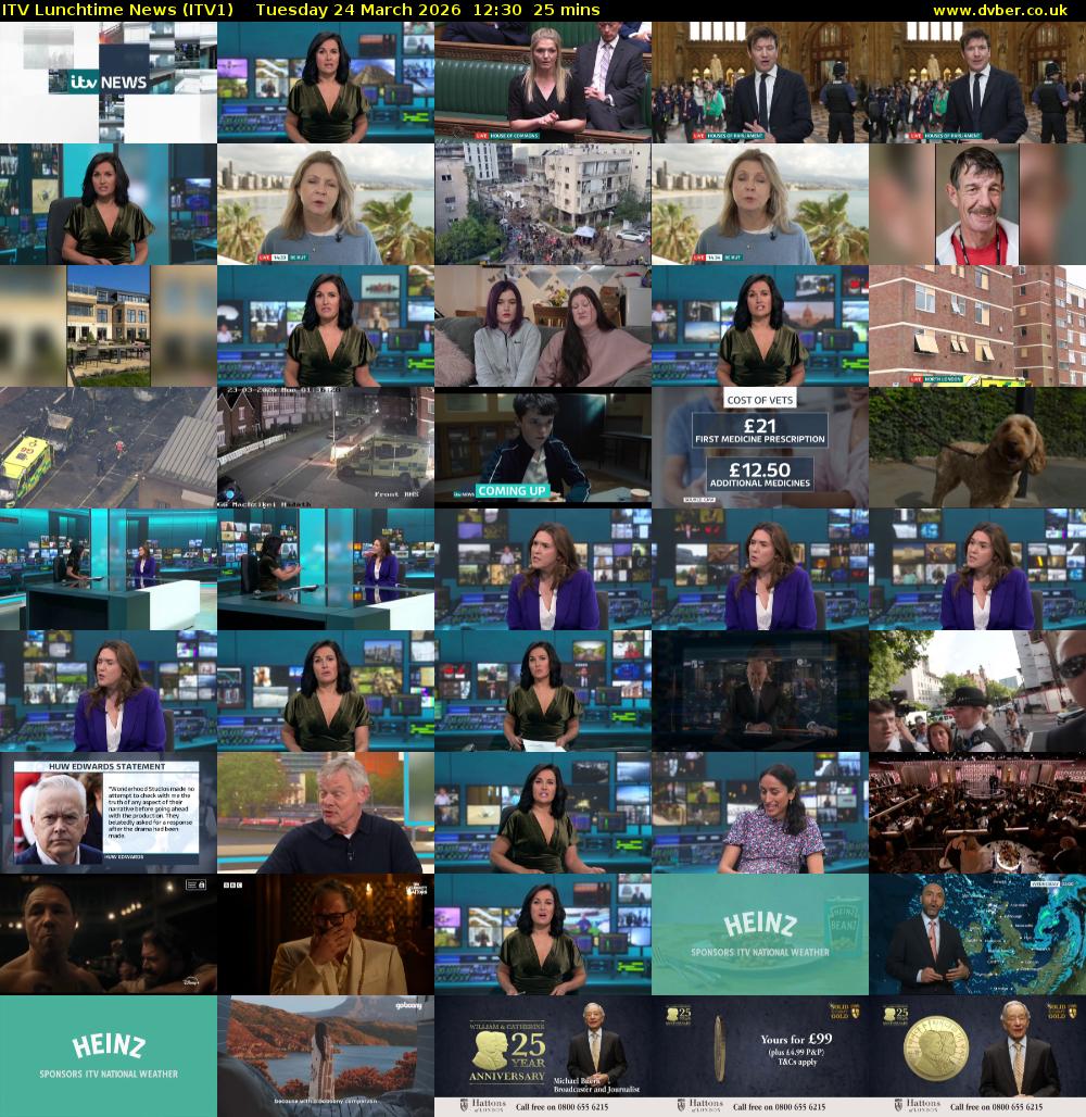 ITV Lunchtime News (ITV1) Tuesday 24 March 2026 12:30 - 12:55