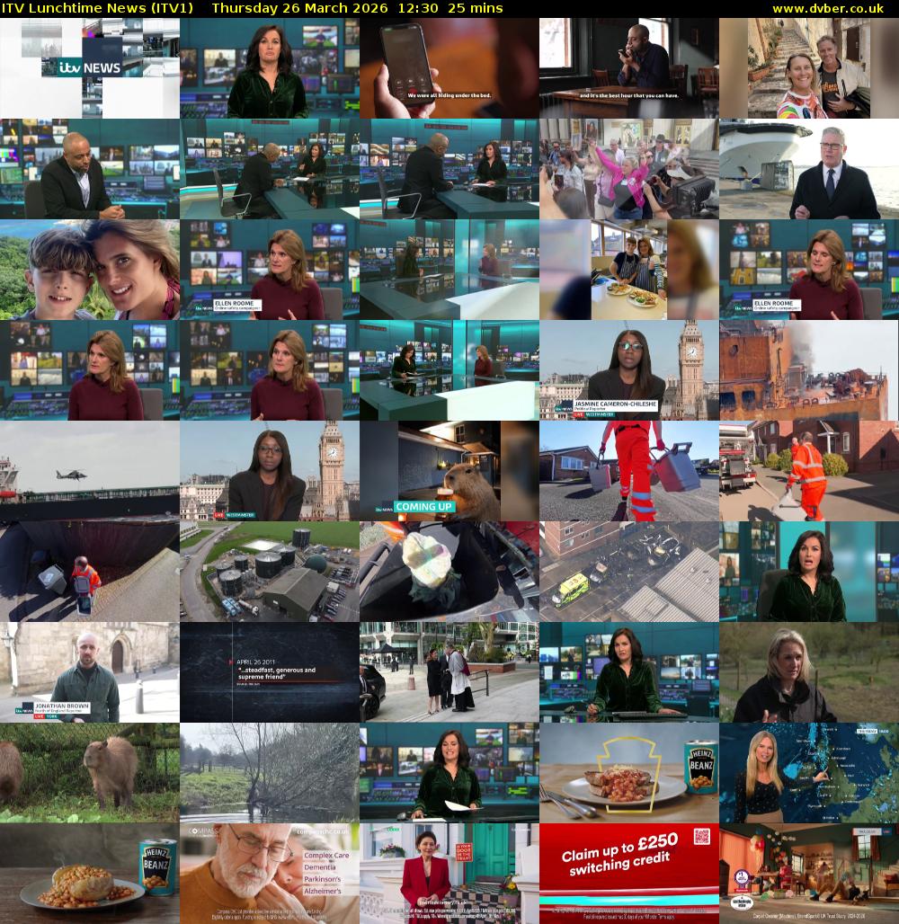 ITV Lunchtime News (ITV1) Thursday 26 March 2026 12:30 - 12:55