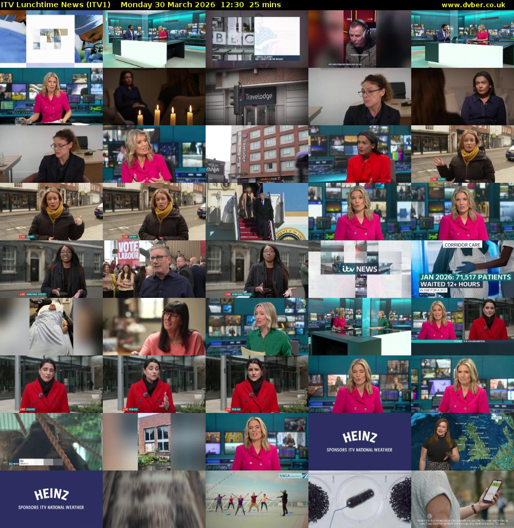 ITV Lunchtime News (ITV1) Monday 30 March 2026 12:30 - 12:55