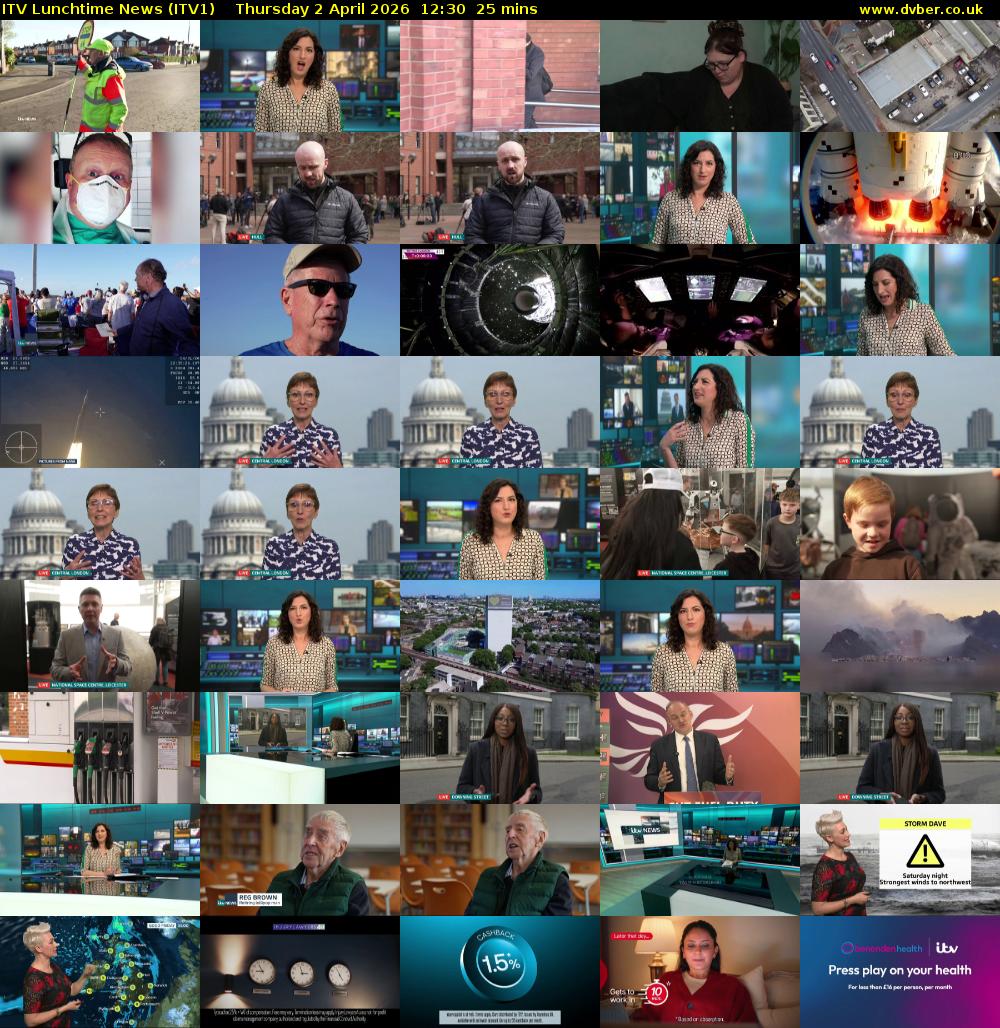 ITV Lunchtime News (ITV1) Thursday 2 April 2026 12:30 - 12:55