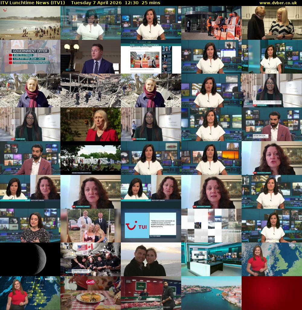 ITV Lunchtime News (ITV1) Tuesday 7 April 2026 12:30 - 12:55
