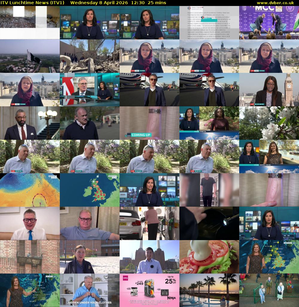 ITV Lunchtime News (ITV1) Wednesday 8 April 2026 12:30 - 12:55