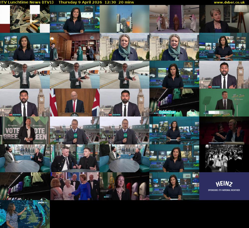 ITV Lunchtime News (ITV1) Thursday 9 April 2026 12:30 - 12:50