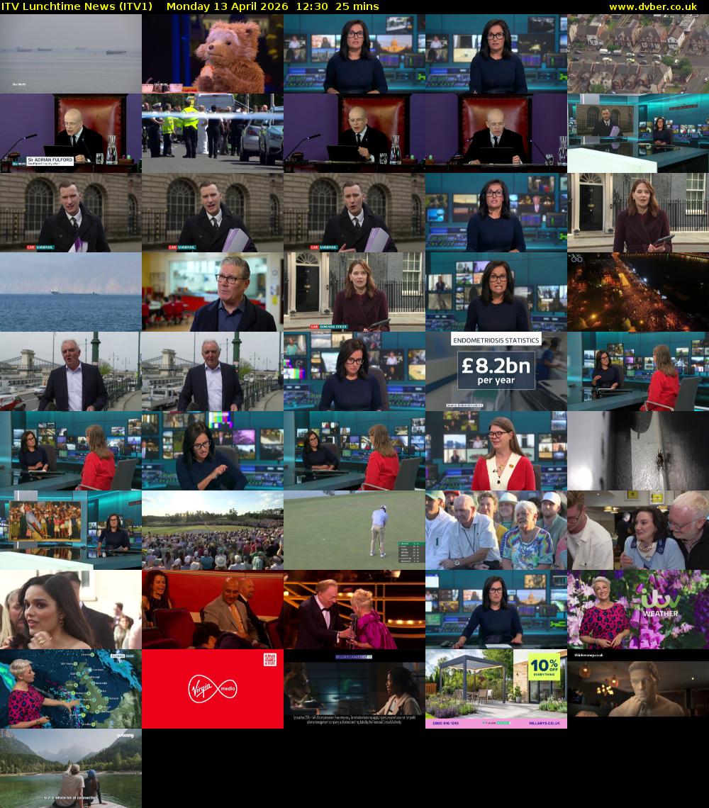 ITV Lunchtime News (ITV1) Monday 13 April 2026 12:30 - 12:55