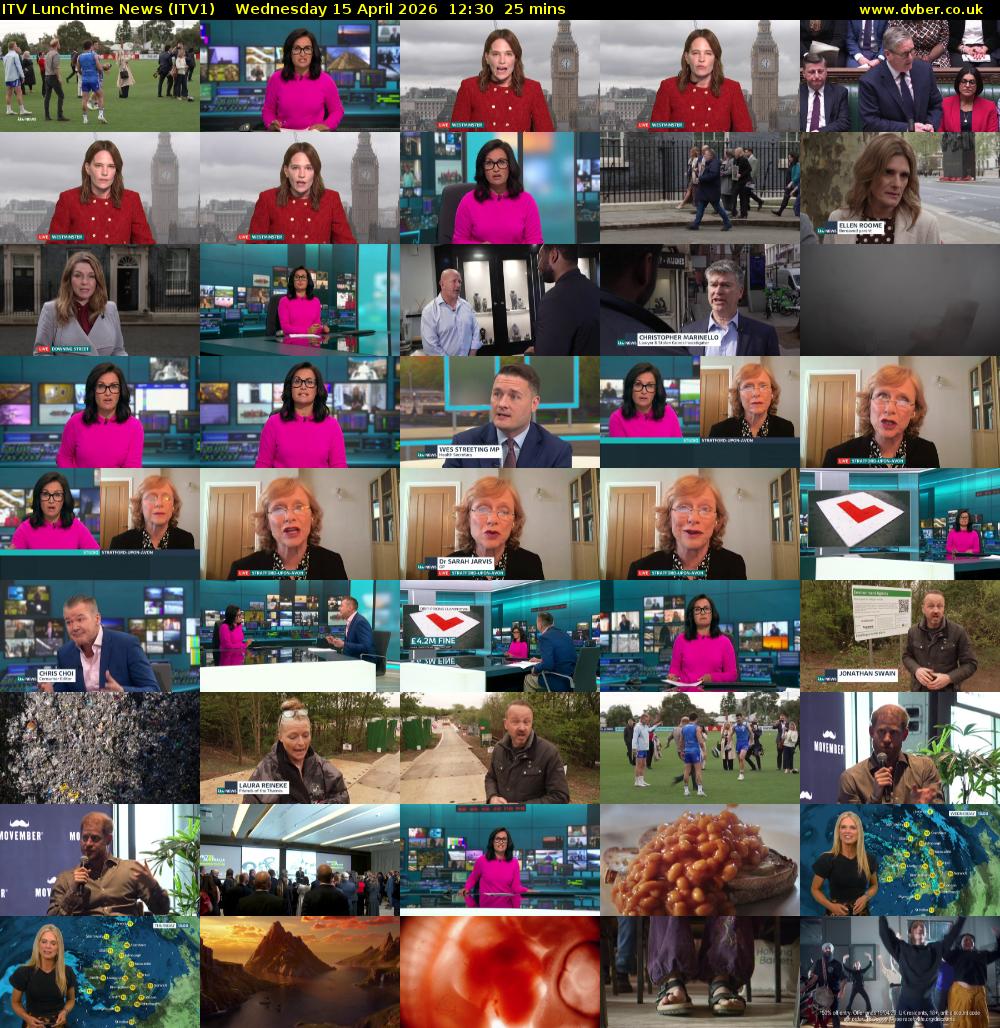 ITV Lunchtime News (ITV1) Wednesday 15 April 2026 12:30 - 12:55