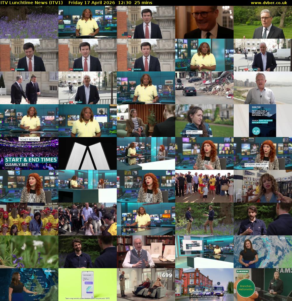 ITV Lunchtime News (ITV1) Friday 17 April 2026 12:30 - 12:55