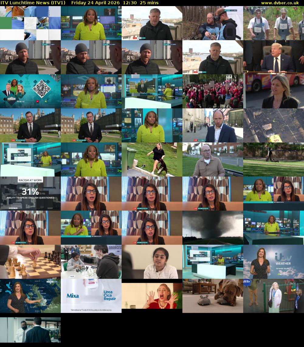 ITV Lunchtime News (ITV1) Friday 24 April 2026 12:30 - 12:55