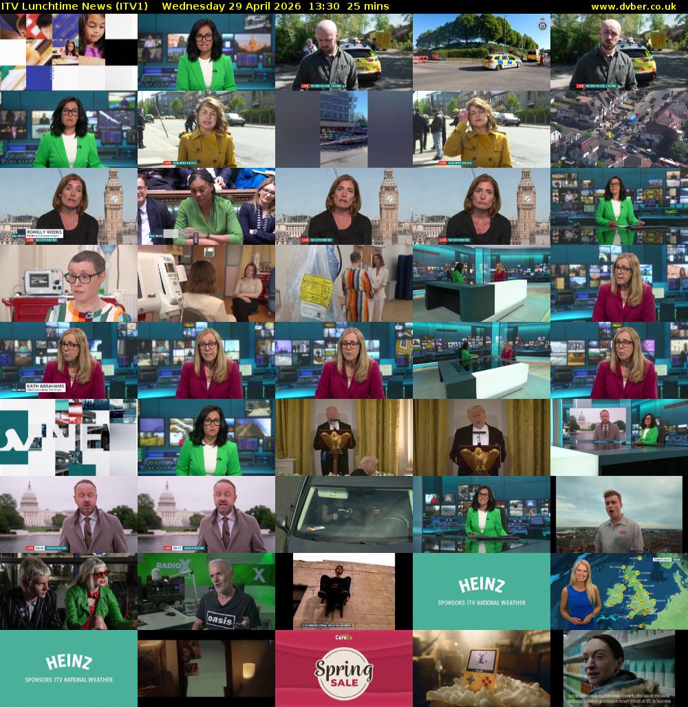 ITV Lunchtime News (ITV1) Wednesday 29 April 2026 13:30 - 13:55