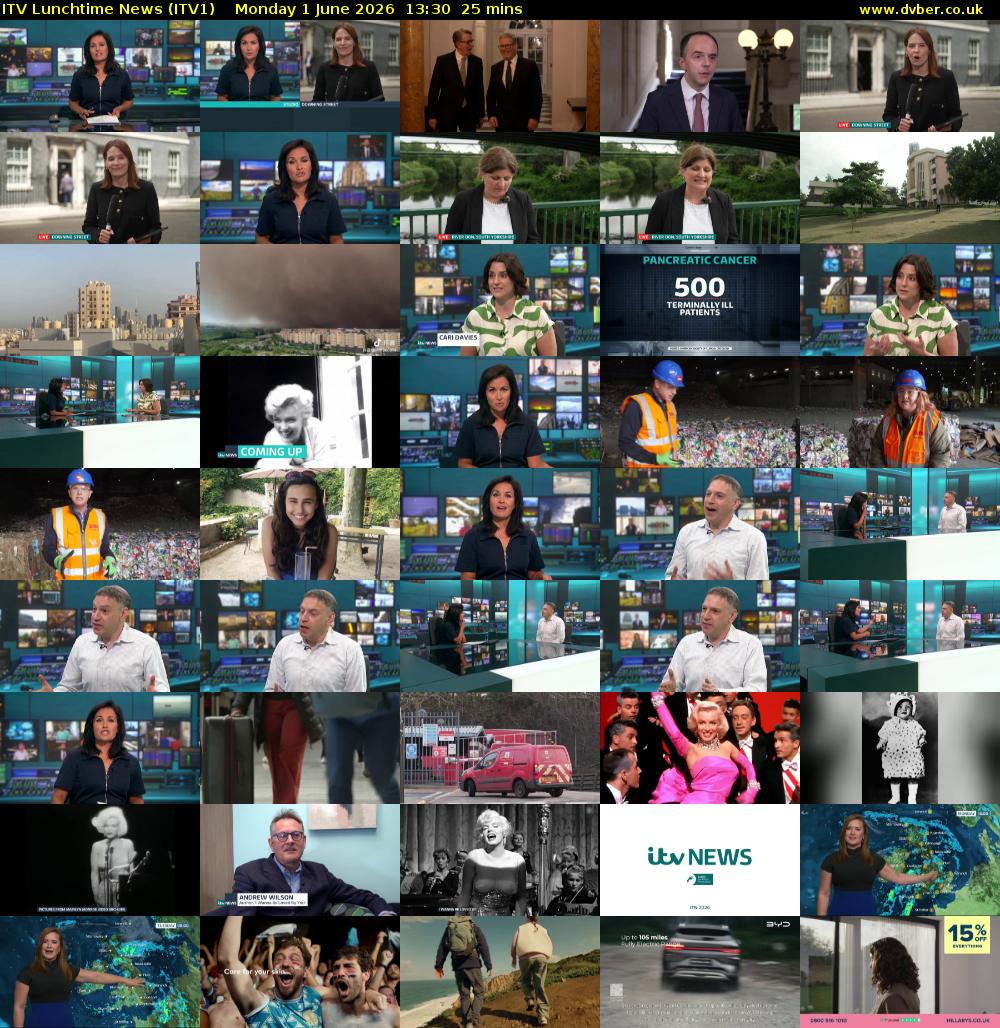 ITV Lunchtime News (ITV1) Monday 1 June 2026 13:30 - 13:55