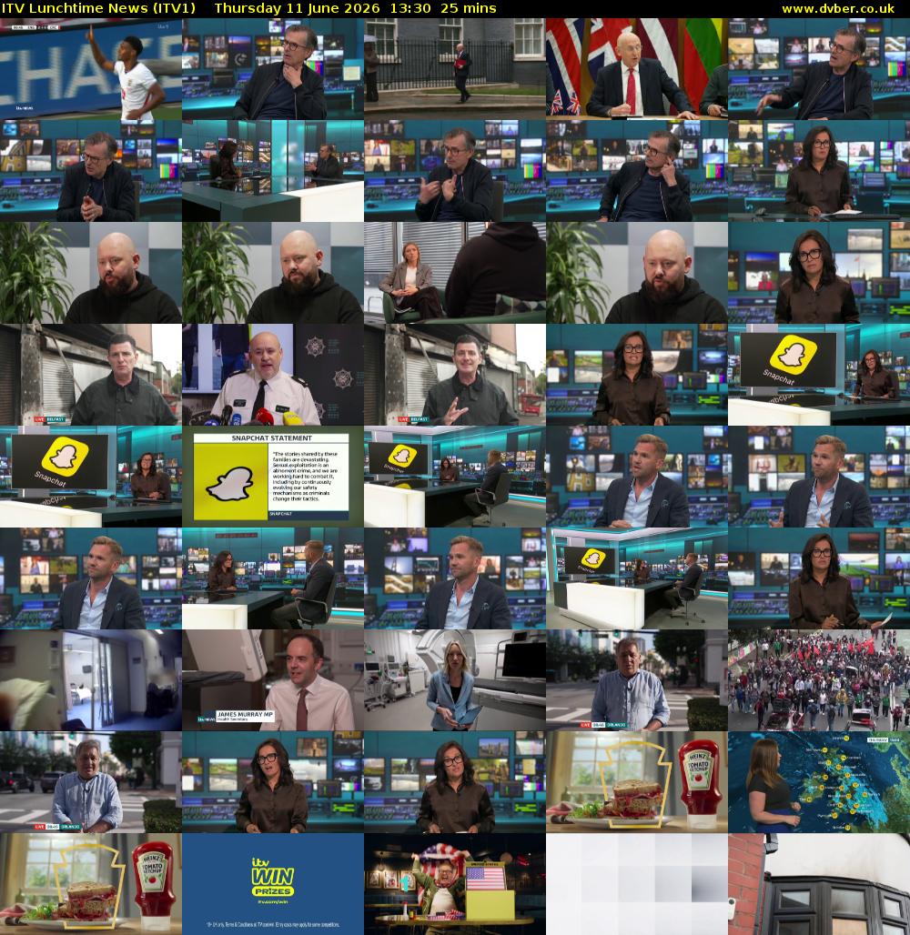ITV Lunchtime News (ITV1) Thursday 11 June 2026 13:30 - 13:55