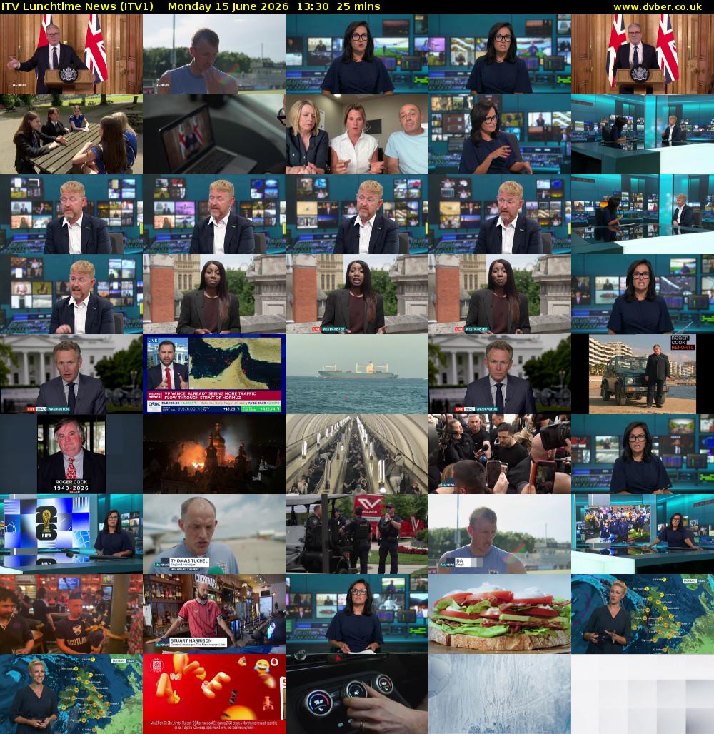 ITV Lunchtime News (ITV1) Monday 15 June 2026 13:30 - 13:55