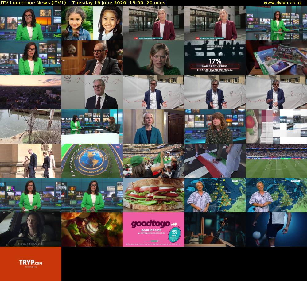ITV Lunchtime News (ITV1) Tuesday 16 June 2026 13:00 - 13:20