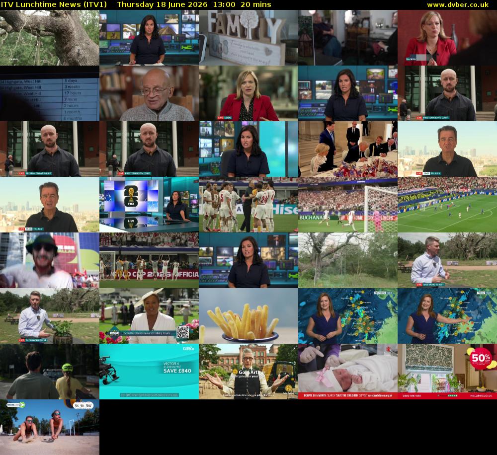ITV Lunchtime News (ITV1) Thursday 18 June 2026 13:00 - 13:20