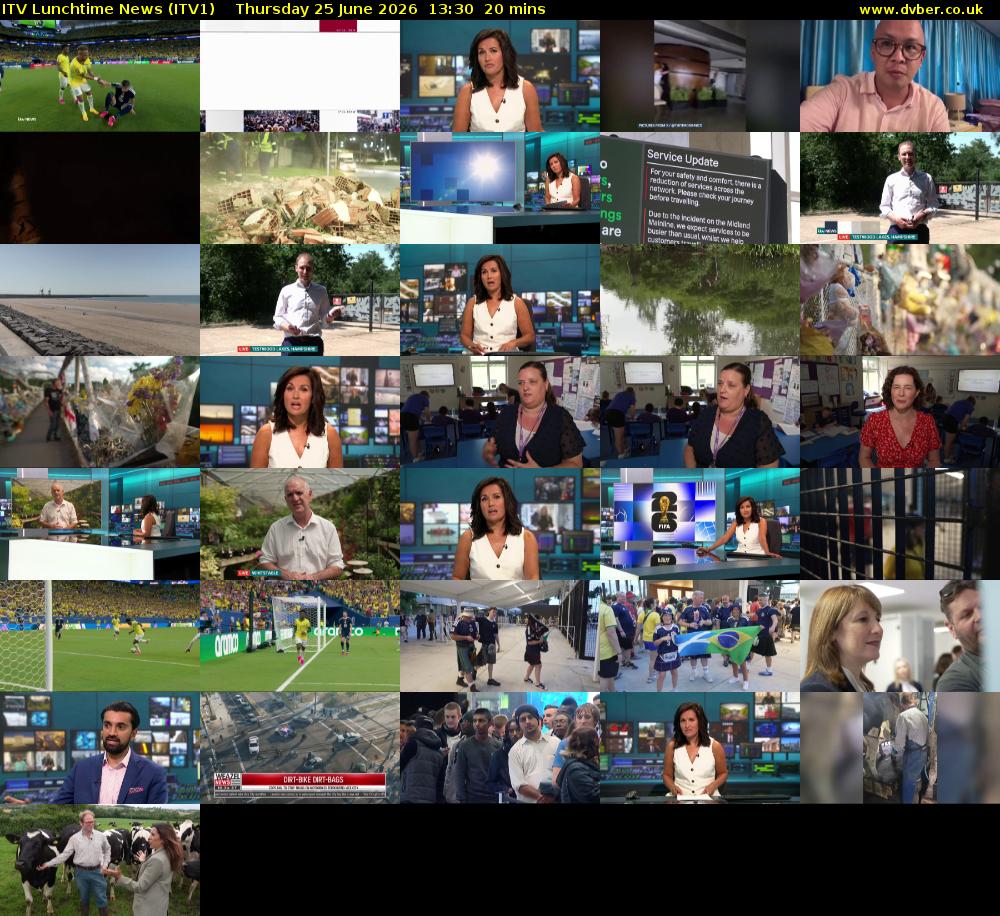 ITV Lunchtime News (ITV1) Thursday 25 June 2026 13:30 - 13:50