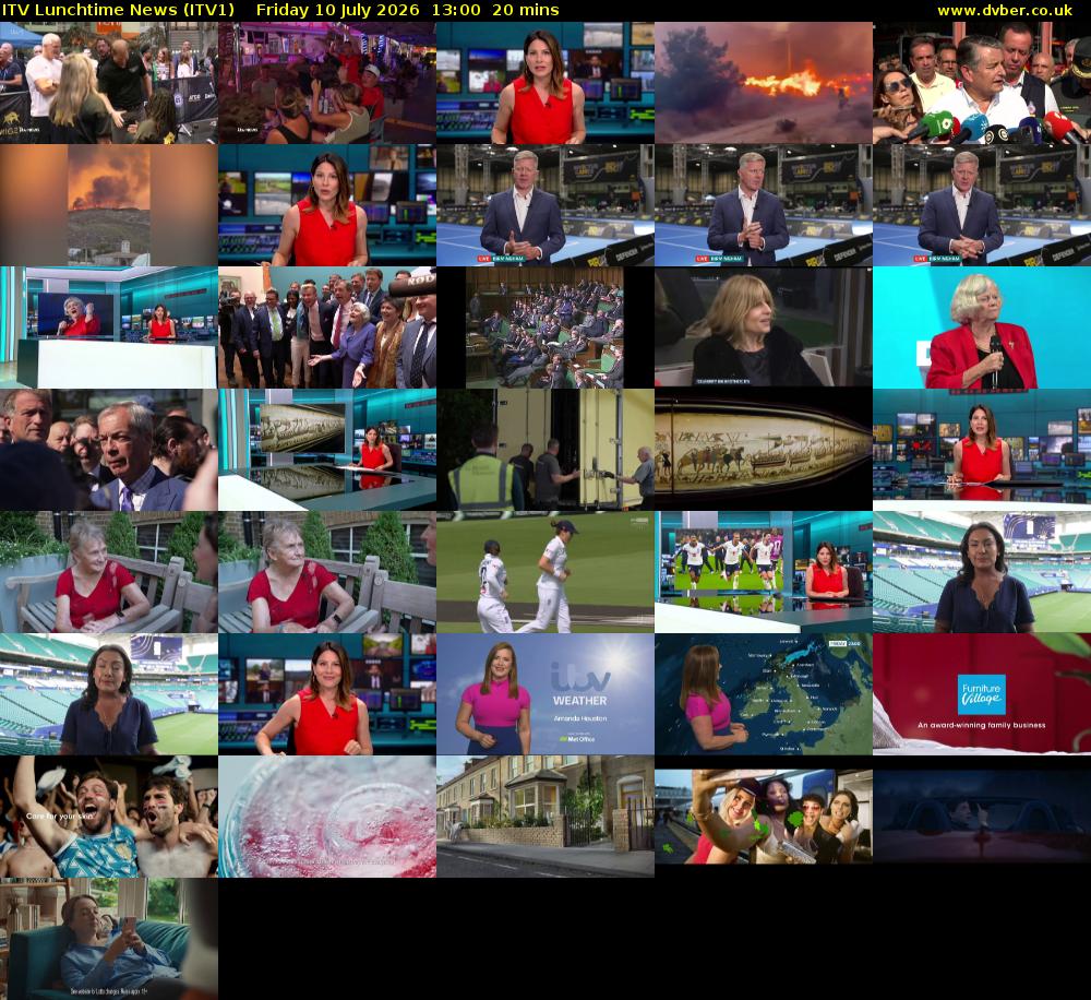ITV Lunchtime News (ITV1) Friday 10 July 2026 13:00 - 13:20