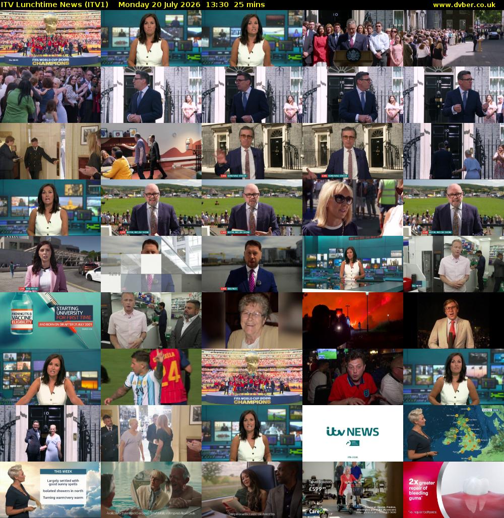 ITV Lunchtime News (ITV1) Monday 20 July 2026 13:30 - 13:55