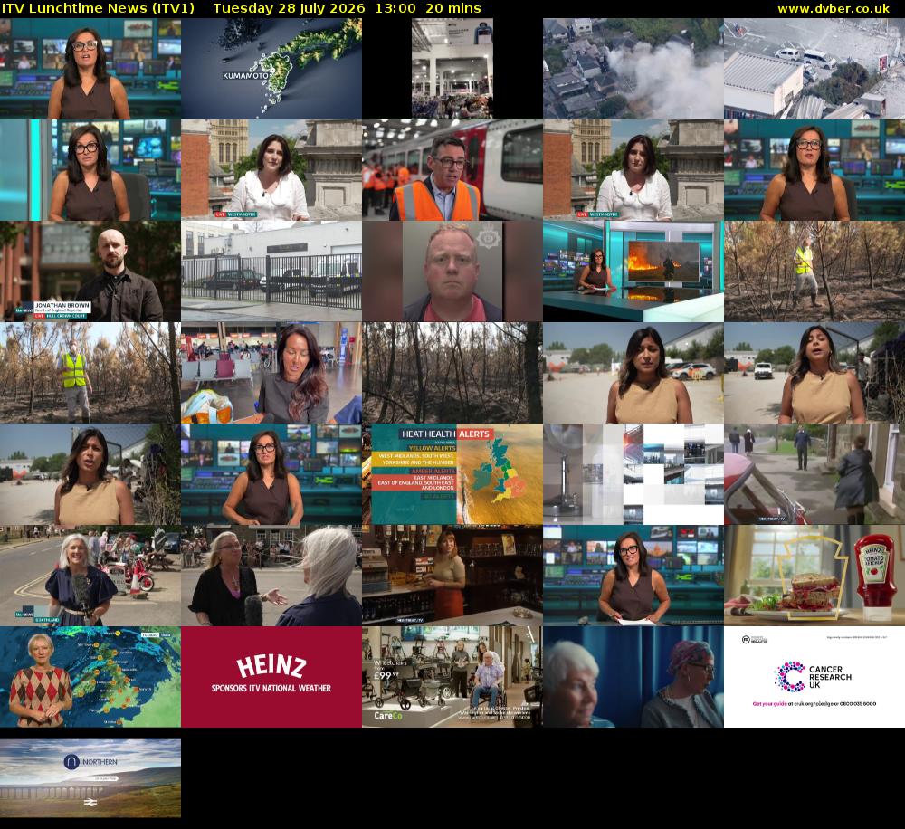 ITV Lunchtime News (ITV1) Tuesday 28 July 2026 13:00 - 13:20