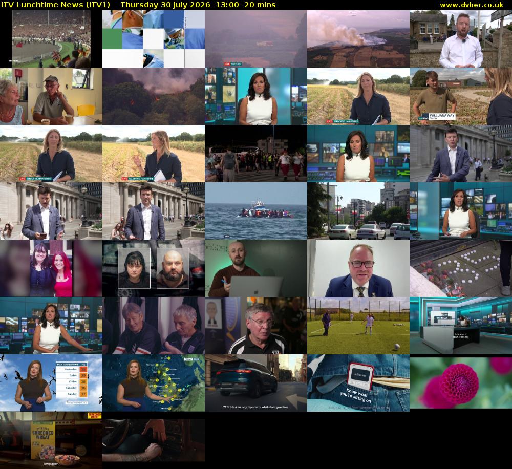 ITV Lunchtime News (ITV1) Thursday 30 July 2026 13:00 - 13:20