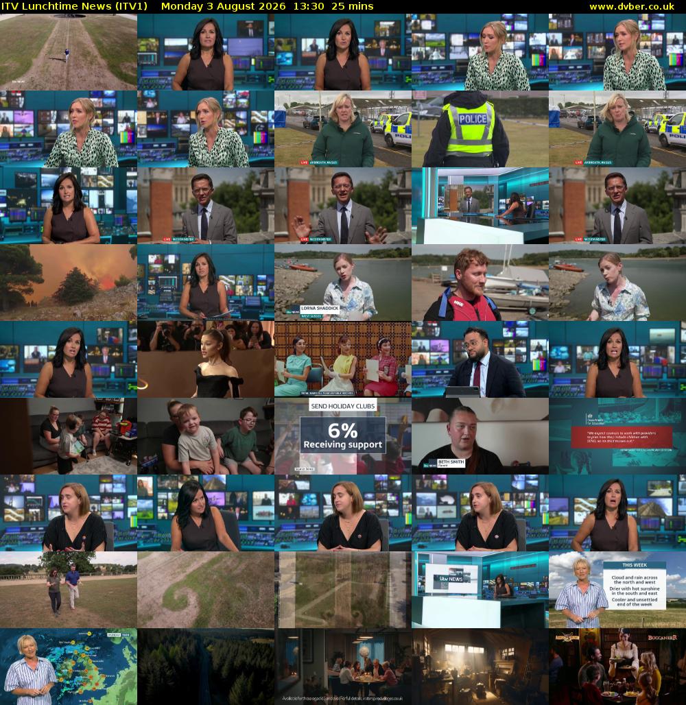 ITV Lunchtime News (ITV1) Monday 3 August 2026 13:30 - 13:55