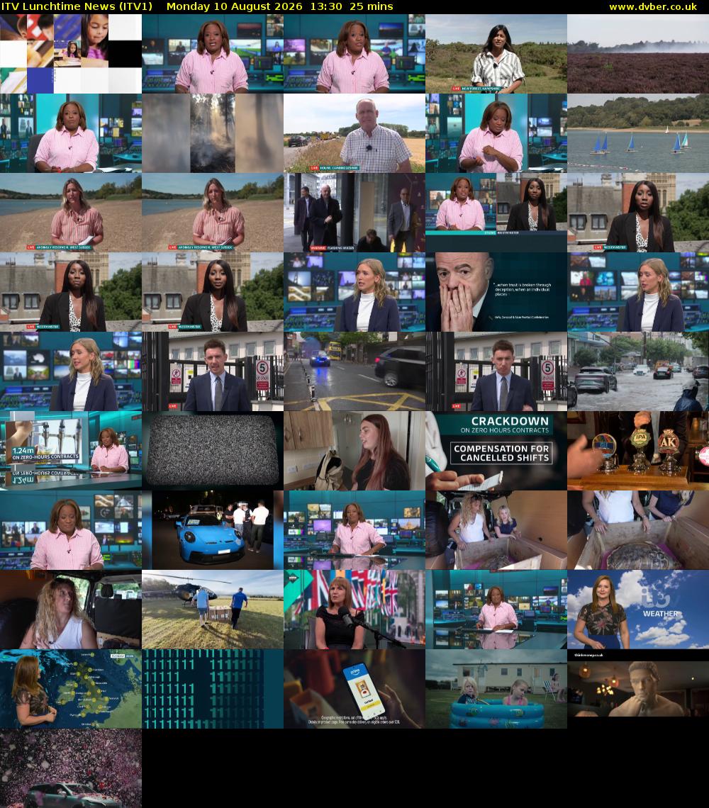 ITV Lunchtime News (ITV1) Monday 10 August 2026 13:30 - 13:55